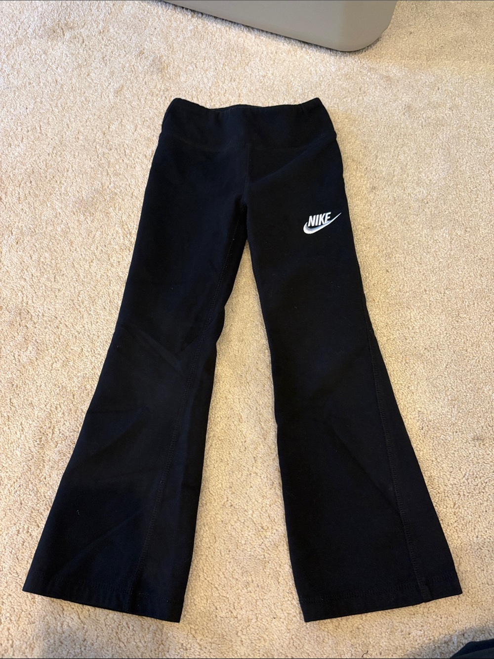 Nike Kids Black Flared Sweatpants with White Logo